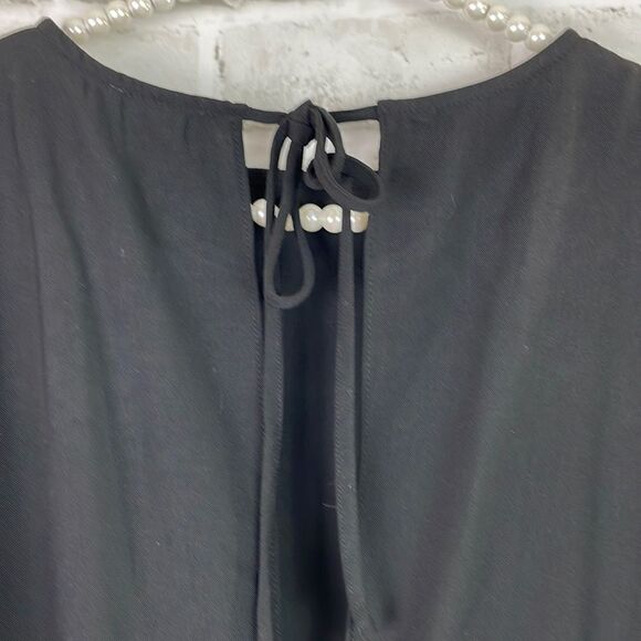 TCEC Women’s Romper Black White Slit Shoulder Size Small - Picture 4 of 13